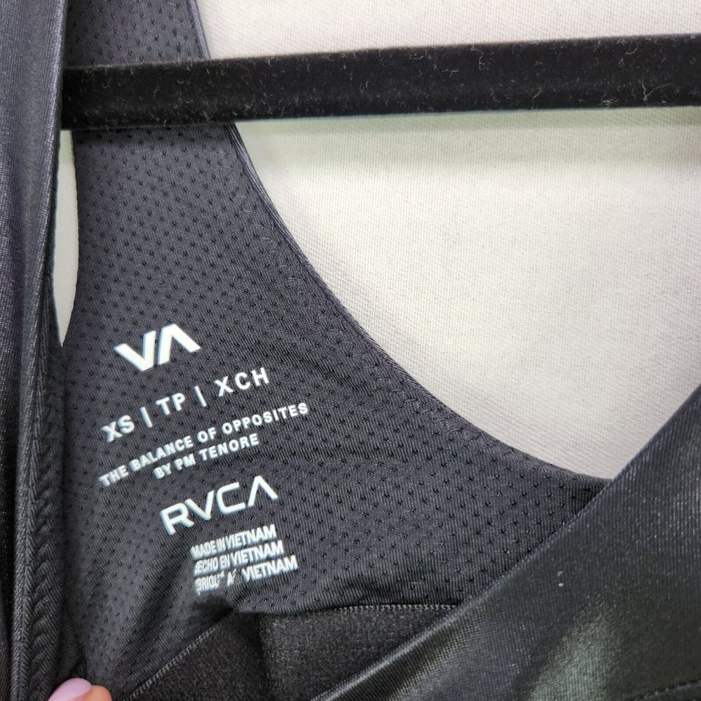 RVCA Sports Bra Adults XS Slick Black Matte Shine Womens New - Picture 6 of 10